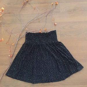 Adorable Beige Polka Dot Black Skirt